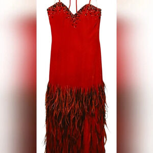 Rare Vintage Panoply Velvet Beaded Evening Gown